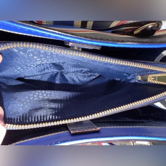 Kate Spade New York Striped Crossbody Satchel Tote Bag - Red White & Blue - Picture 12 of 15